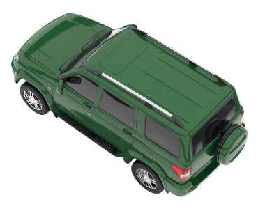 Realistic SUV isolated on background with mask. 3d rendering - illustration