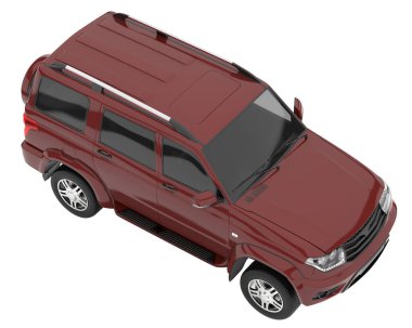Realistic SUV isolated on background with mask. 3d rendering - illustration