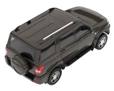 Realistic SUV isolated on background with mask. 3d rendering - illustration