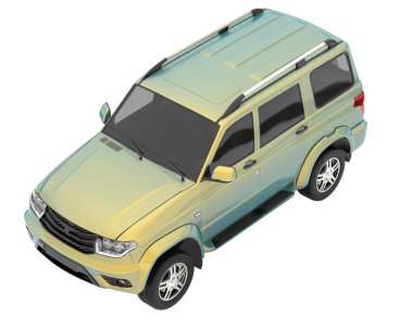 Realistic SUV isolated on background with mask. 3d rendering - illustration