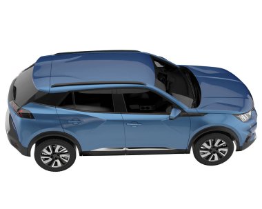 Realistic SUV isolated on background with mask. 3d rendering - illustration