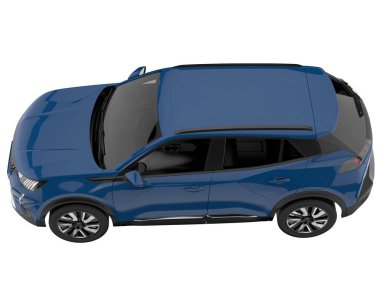 Realistic SUV isolated on background with mask. 3d rendering - illustration