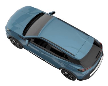 Realistic SUV isolated on background with mask. 3d rendering - illustration