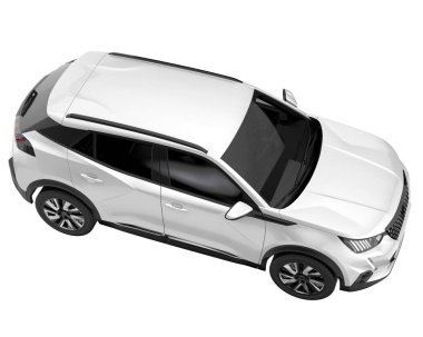 Realistic SUV isolated on background with mask. 3d rendering - illustration