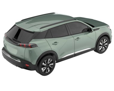 Realistic SUV isolated on background with mask. 3d rendering - illustration