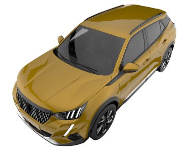 Realistic SUV isolated on background with mask. 3d rendering - illustration