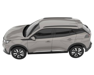 Realistic SUV isolated on background with mask. 3d rendering - illustration