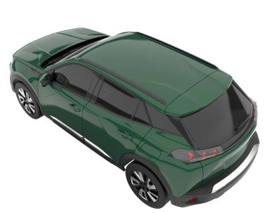 Realistic SUV isolated on background with mask. 3d rendering - illustration