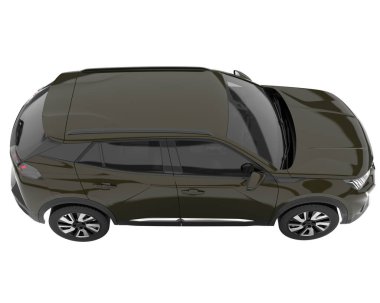 Realistic SUV isolated on background with mask. 3d rendering - illustration
