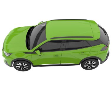 Realistic SUV isolated on background with mask. 3d rendering - illustration