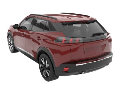 Realistic SUV isolated on background with mask. 3d rendering - illustration