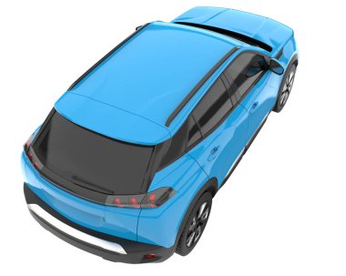 Realistic SUV isolated on background with mask. 3d rendering - illustration