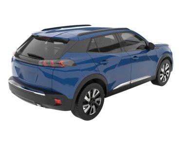 Realistic SUV isolated on background with mask. 3d rendering - illustration