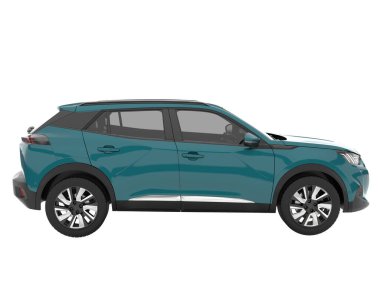 Realistic SUV isolated on background with mask. 3d rendering - illustration