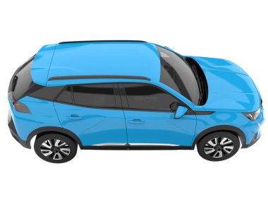 Realistic SUV isolated on background with mask. 3d rendering - illustration