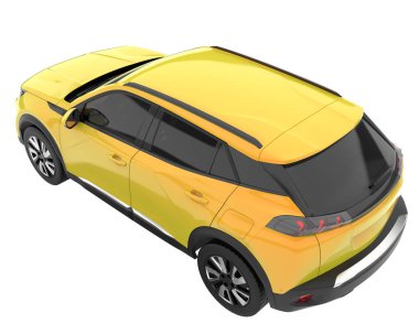 Realistic SUV isolated on background with mask. 3d rendering - illustration