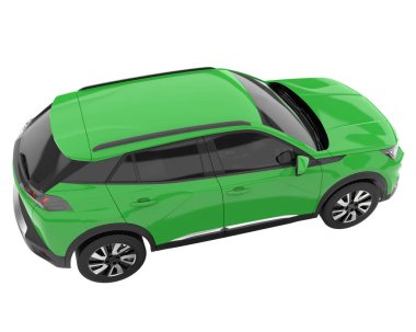 Realistic SUV isolated on background with mask. 3d rendering - illustration