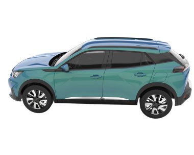 Realistic SUV isolated on background with mask. 3d rendering - illustration