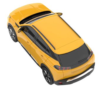 Realistic SUV isolated on background with mask. 3d rendering - illustration