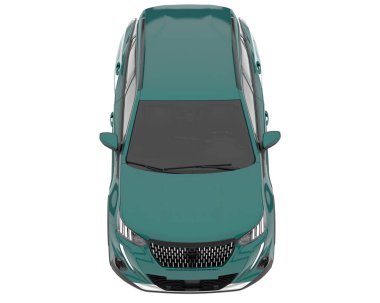 Realistic SUV isolated on background with mask. 3d rendering - illustration