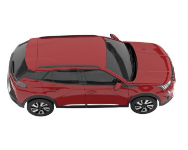 Realistic SUV isolated on background with mask. 3d rendering - illustration