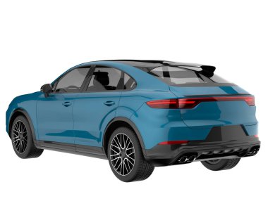 Realistic SUV isolated on background with mask. 3d rendering - illustration