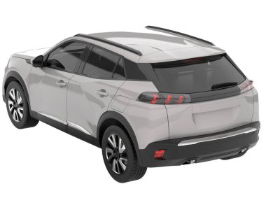 Realistic SUV isolated on background with mask. 3d rendering - illustration