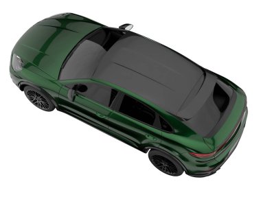 Realistic SUV isolated on background with mask. 3d rendering - illustration