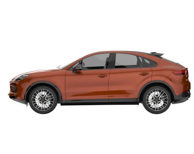 Realistic SUV isolated on background with mask. 3d rendering - illustration