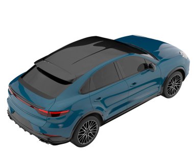 Realistic SUV isolated on background with mask. 3d rendering - illustration