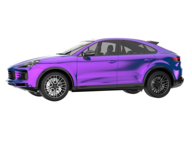 Realistic SUV isolated on background with mask. 3d rendering - illustration