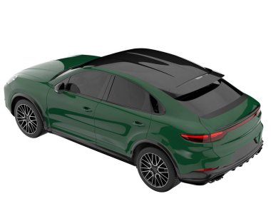 Realistic SUV isolated on background with mask. 3d rendering - illustration