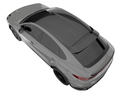 Realistic SUV isolated on background with mask. 3d rendering - illustration