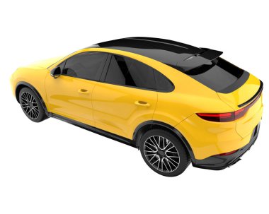 Realistic SUV isolated on background with mask. 3d rendering - illustration