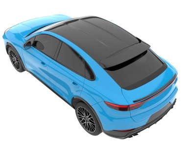 Realistic SUV isolated on background with mask. 3d rendering - illustration