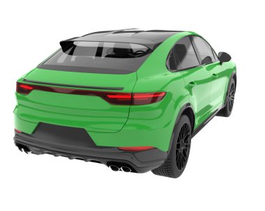 Realistic SUV isolated on background with mask. 3d rendering - illustration