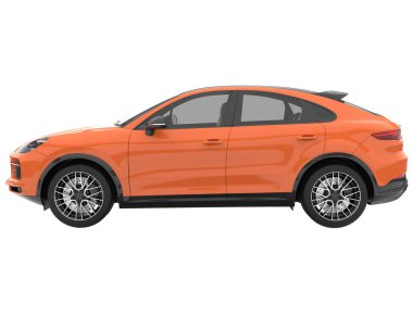 Realistic SUV isolated on background with mask. 3d rendering - illustration