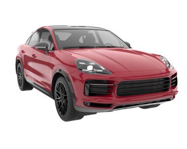 Realistic SUV isolated on background with mask. 3d rendering - illustration