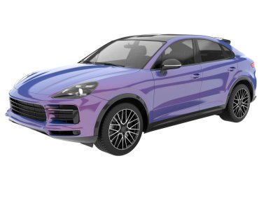 Realistic SUV isolated on background with mask. 3d rendering - illustration