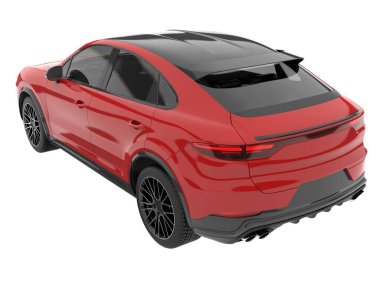 Realistic SUV isolated on background with mask. 3d rendering - illustration