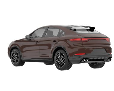 Realistic SUV isolated on background with mask. 3d rendering - illustration