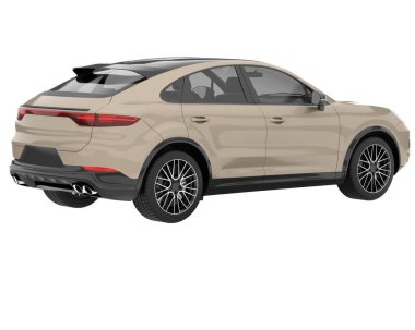 Realistic SUV isolated on background with mask. 3d rendering - illustration