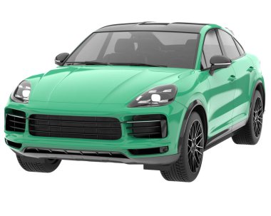 Realistic SUV isolated on background with mask. 3d rendering - illustration