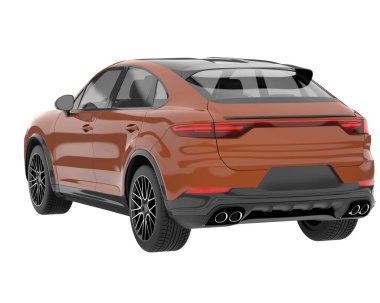 Realistic SUV isolated on background with mask. 3d rendering - illustration