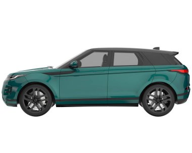 Realistic SUV isolated on background with mask. 3d rendering - illustration