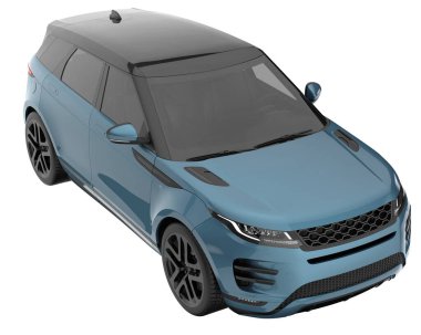 Realistic SUV isolated on background with mask. 3d rendering - illustration