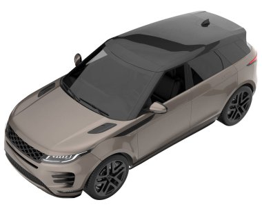 Realistic SUV isolated on background with mask. 3d rendering - illustration