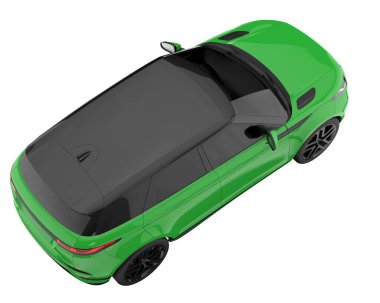 Realistic SUV isolated on background with mask. 3d rendering - illustration