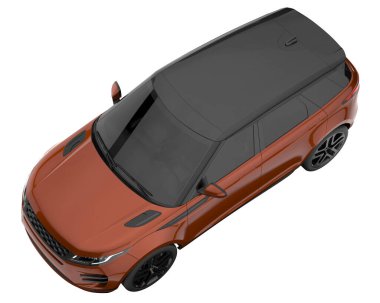 Realistic SUV isolated on background with mask. 3d rendering - illustration