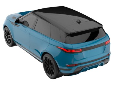 Realistic SUV isolated on background with mask. 3d rendering - illustration